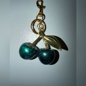 Gold and Green Cherry Keychain ( Bag Not Included)